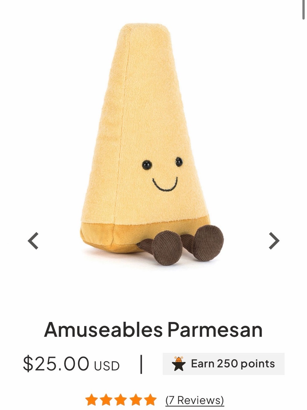 Jellycat Amuseables Parmesan Plush - Yellow & Brown